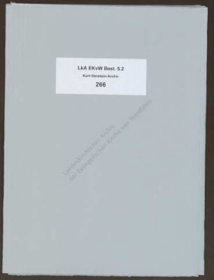 Brief von Arnulf Gerstein an seinen Anwalt Peter Frank vom 5.3.1986 (Kopie vom Durchschlag): Beschwerde über Lexikonbeitrag über Kurt Gerstein
