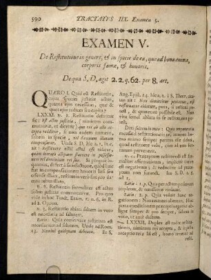 590-601, Quaero I. Quid est Restitutio, cujus speciei ...