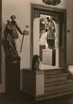 Bautzen. Stadtmuseum. Innenansicht mit Blick zum Heiligen Nepomuk vom Kirchensaal aus