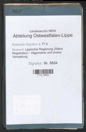 Wege-(Chaussee-)gelderhebung zu Bremke sp. zu Nahlhof, Bd. 2