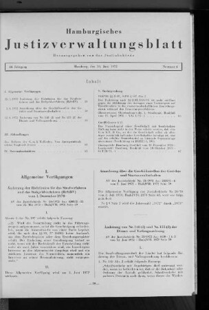 Änderung der Richtlinien für das Strafverfahren und das Bußgeldverfahren (RiStBV) vom 1. Dezember 1970