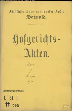 Huxoll, Johann Bartold aus Cappel gegen Krüger zu Hohenwart - Schuldforderung