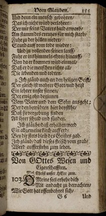 Von Gottes Wesen und Eigenschafften.