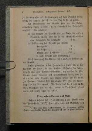 Telegraphen-Bureau und Post.