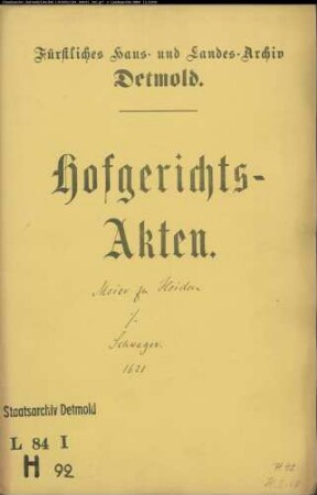 Meier zu Heiden, Bernds, Bartold Diekmanns und dessen Stiefsohns Kord Diekmanns Witwe gegen Simon Schwager - Unberechtigte Übergriffe