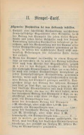 II. Stempel-Tarif.