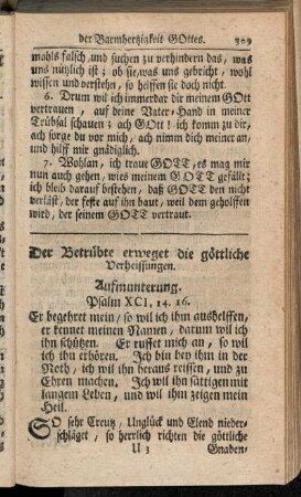 Der Betrübte erweget die göttliche Verheissungen.