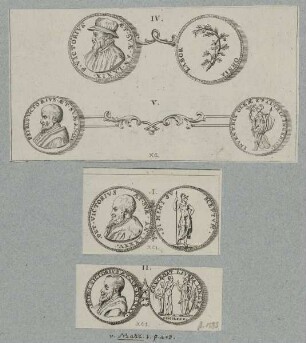 Vier Münzbildnisse des Petrvs Victorivs