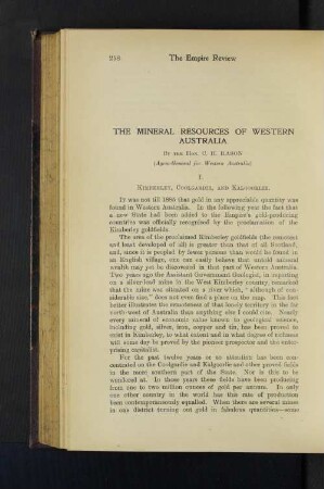 The Mineral Resources of Western Australia
