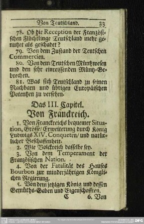 Das III. Capitel. Von Franckreich