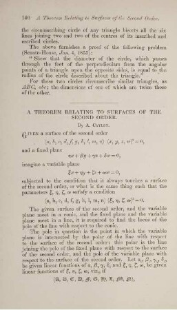 A theorem relating to surfaces of the second order.