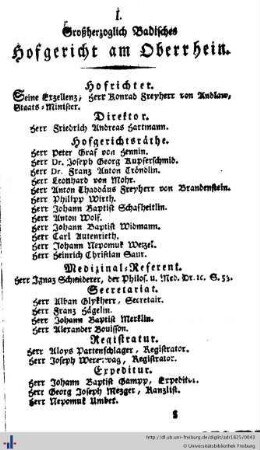 Hofgericht, Behörden, Ämter, Stiftungen, Bildungseinrichtungen
