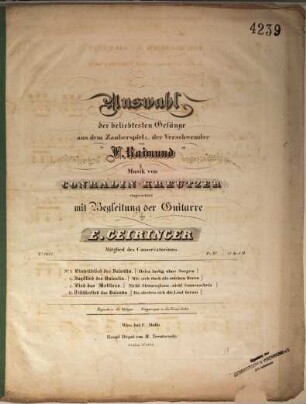 Auswahl der belibtesten Gesänge aus dem Zauberspiel: der Verschwender, 8. Tischlerlied des Valentin : (da streiten sich die Leut herum)