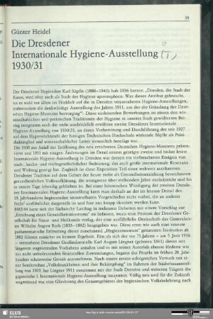 Die Dresdner Internationale Hygiene-Ausstellung 1930/31