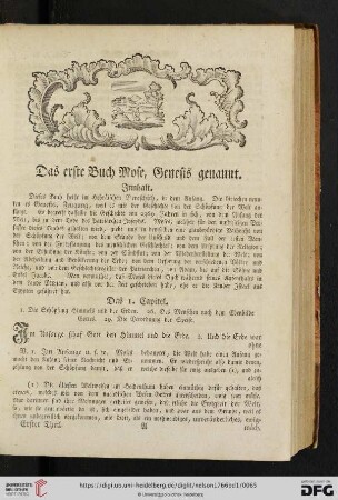 Das erste Buch Mose, Genesis genannt
