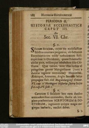 Caput III. De Sec. VI. Chr.