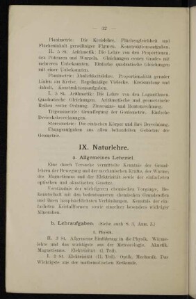 IX. Naturlehre.