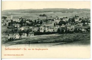 Seifhennersdorf. Blick von der Burgbergswarte auf Seifhennersdorf