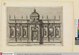 [Tabernakel mit Heiligenfiguren in Nischen; Tabernacle orné de statues dans de niches et de tableaux]