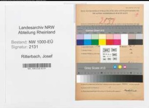 Entnazifizierung Josef Ritterbach, geb. 14.05.1901 (Vertreter)