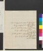 Brief von Westphalen, Engel Christine ? an Goethe, Johann Wolfgang von