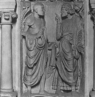 Bamberg, Dom, Chorschranken im nördlichen Seitenschiff, Jonas und Hosea