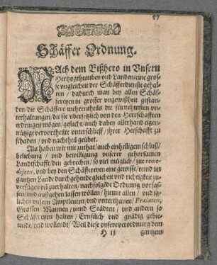 Schäffer Ordnung