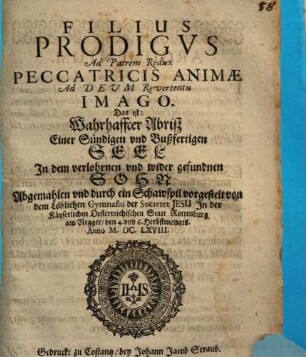 Filius Prodigus ad Patrem redux