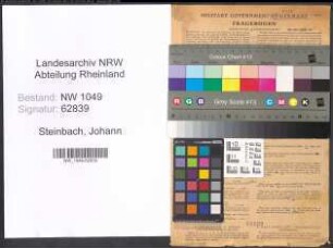 Entnazifizierung Johann Steinbach , geb. 06.06.1896 (Postbeamter)