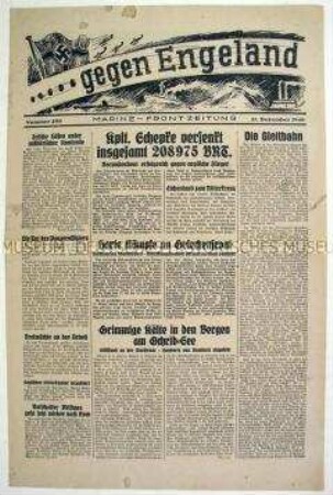 Kriegszeitung der Marine "... gegen Engeland" mit einer Jahresbilanz 1940