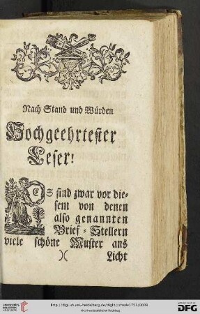 Nach Stand und Würden. Hochgeehrtester Leser!