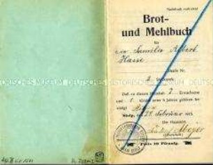Nachweisheft über den Bezug von Brot und Mehl