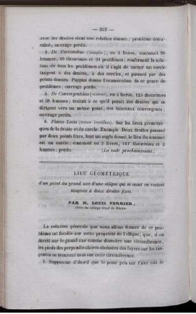 Lieu géométrique.