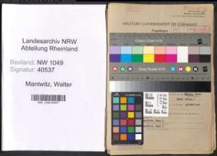 Entnazifizierung Walter Mantwitz , geb. 27.10.1899 (Bueroangestellter)