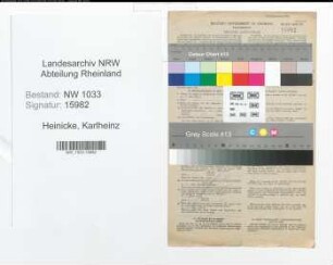 Entnazifizierung Karlheinz Heinicke , geb. 22.01.1909 (Kfz.Schlosser)