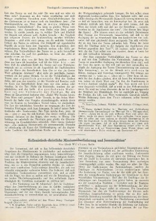 517-520 Hellenistisch-christliche Missionsüberlieferung und Jesustradition