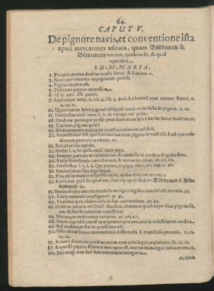 Caput v. De pignore navis, et conventione ista apud mercatores usitata ...