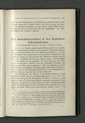 Der Ausnahmezustand in den deutschen Schutzgebieten.