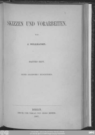 H. 3: Reste arabischen Heidentumes