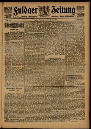 Erste Ausgabe vom Samstag, den 16. Januar 1904.