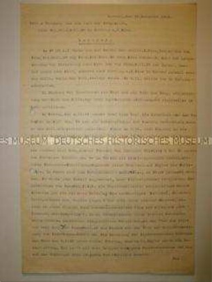 Maschinenschriftlicher Bericht eines Offiziers über die revolutionären Ereignisse in Harburg im November 1918