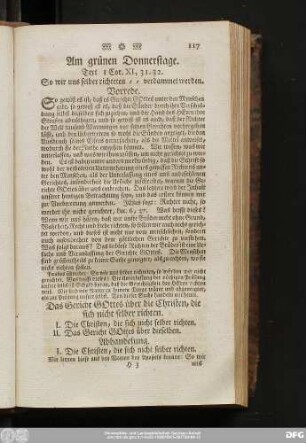 Am grünen Donnerstage. Text I Cor. XI, 31. 32.