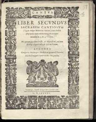 Gregor Aichinger: Liber secundus sacrarum cantionum ...