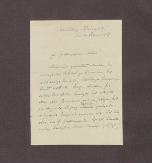 Schreiben von Hermann Oncken an Prinz Max von Baden; Zusendung eines Artikels von Hermann Oncken; Taktik bei den Verhandlungen in Versailles; Äußerungen Max Webers zu den Friedensverhandlungen