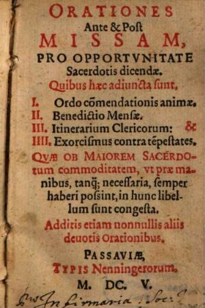 Orationes ante et post Missam dicendae