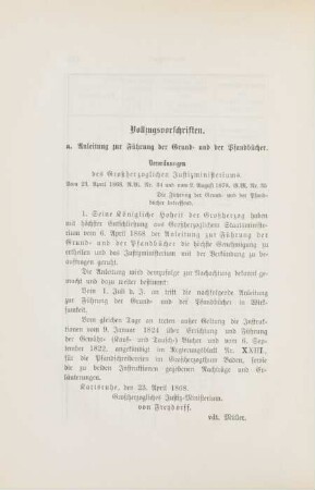 Vollzugsvorschriften