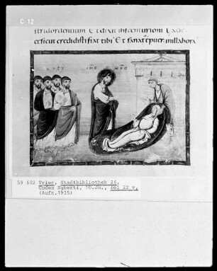 Codex Egberti — Heilung der Schwiegermutter des Petrus, Folio 22verso