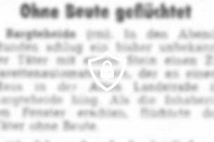 Ohne Beute geflüchtet