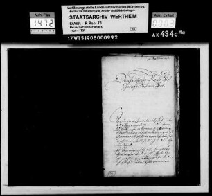 Katharina Wengert zu Dernbach im Amt Scharfeneck gegen den Georg Heinrich Peroseth wegen modo appellat.