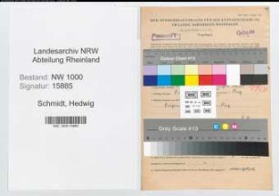 Entnazifizierung Hedwig Schmidt, geb. 19.12.1915 ()